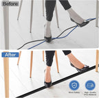 Floor Cord Cover Self Adhesive Cord Hider Floor Extension Cord Covers for Floor Power Cord Protector Cable Management Prevent Cable Trips Cable Cavity 0.59" W x 0.31" H (Black, 20Ft)