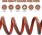 Floor Cord Cover Self Adhesive Cord Hider,10FT Cable Management, Extension Strip Protector for Wires, Prevent Cable Trips for Offices, Gyms, Exhibitions Cavity:0.39"(W) x 0.27"(H) Wood Red Teak
