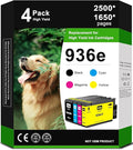 936e Ink Cartridges (with Chip) High Yield Combo 4-Pack Compatible for HP 936e 936 Ink Cartridges for OfficeJet Pro 9125e 9135e 9128e 9122e 9130b Wide Format 9730e Printers (BKCMY)