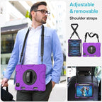 Case for iPad Pro 11 Inch 2022/2021/ 2020/2018: Silicone Cover for iPad 11 Inch 4th/ 3rd/ 2nd/ 1st/ Generation with Screen Protector- Stand- Handle- Shoulder Strap- Pencil Holder- Purple