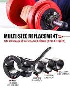 Narrow Barbell Clips 2.5cm Width for Olympic Bars, 0.9-1.18inch Adjustable Weight Clamps, Quick Release Locking Collars for Weightlifting