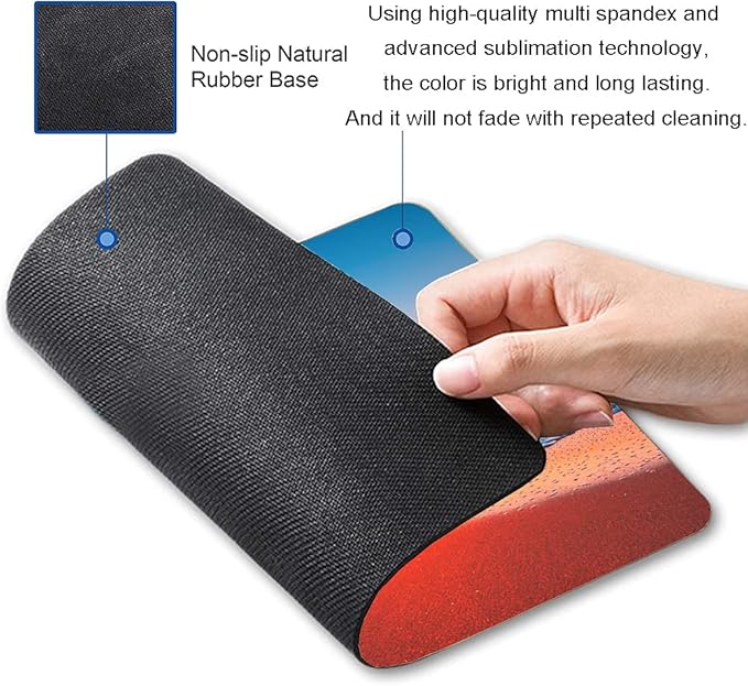 Beach Sunrise Mouse Pad, Seaside Wave Sunset Mouse Pad Custom Design, Square Waterproof Mouse Pad Non-Slip Rubber Base MousePads for Office Laptop, 9.5 inchx7.9 inchx0.12 inch Inch