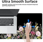 Gaming Mouse Mat Forest Background Pattern XXL XL Large Mouse Mat Long Extended Mouse Pad Desk Mat Non-Slip Rubber Mice Pads Stitched Edges Thin Pad (Floral)