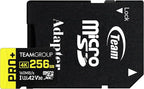 TEAMGROUP A2 Pro Plus Card 256GB x 5 Pack Micro SDXC UHS-I U3 A2 V30, R/W up to 160/110 MB/s for Nintendo-Switch, Gaming Devices, Tablets, Smartphones, 4K Shooting, with Adapter TPPMSDX256GIA2V3063