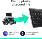 Logitech K270 Wireless Keyboard for Windows, 2.4 GHz Wireless, Full-Size, Number Pad, 8 Multimedia Keys, 2-Year Battery Life, Compatible with PC, Laptop, Black