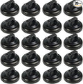 Magnetic Cable Zip Tie Mounts Clips Multipurpose Zip Ties Mount Base Holder Black Wire Cable Holder Mount Wire Clips Management for Home Office Marine Electrical Wiring (Black, 20 Piece)