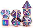 Haxtec Metal DND Dice Set D&D Gifts 7PCS Copper Blue Teal Purple Polyhedral RPG Dice D20 D12 D10 D8 D6 D4 Compatible with Dungeons and Dragons TTRPG Games-Mermaid