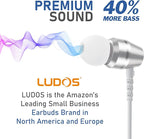 LUDOS OMNITONE USB C Headphones for iPhone 16 15 Pro Max Plus iPad Pro, 5 Years Warranty, USB-C Earbuds for Samsung Galaxy S24 S23 Ultra S22 S21 FE S20 A55 A54 A53, USB Type C Earphones - White