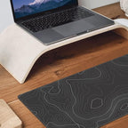 Topographic Contour Extended Big Mouse Pad Large,Gaming Mouse Pad Desk Pad,31.5×11.8 Inch Long Computer Keyboard Mouse Mat Mousepad with 3mm Non-Slip Base and Stitched Edge for Gaming and Office