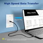 VCE Ethernet Wall Plate (UL-Listed), 1-Port CAT6 Wall Plate and Jack, RJ45 Keystone Wall Outlet with Single Gang Low Voltage Mounting Bracket, White 2-Pack