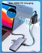 USB C Hub, 7 Ports USB C Multiport Adapter with 4K HDMI, 100W PD Charging, USB 3.0 5Gbps Data Port and 2 USB 2.0，TF/SD Card Reader, for MacBook Air, MacBook Pro, iPhone 15, iPhone 15 Pro Max