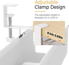 Under Desk Cable Management Tray 15.7" - No Drill Computer Wire Organizer Cable Tray, Cord Hider Clamp Mount with 16X Cable Ties PC Cables Management Cord Holder for Office/Home (Upgrade Fabric,White)