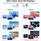 ACASIS USB C Splitter with 4K@60Hz Video Output, USB C Hub 10Gbps with 1xHDMI, 1xUSB C Video Output for Portable Monitor, 3xUSB C 10Gbps,100W PD, Multiport Adapter Splitter for Dell/HP/Mac Pro/Samsung