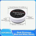 Desk Grommet 2" (50 mm), Desk Hole Cover for Cables White and Black, Cable Grommet ABS Plastic, Desk Hole Grommet for Office and Home Table Cable, Flexible Cable Cord Organizer-4 Pcs