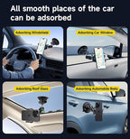 MAGIC JOHN Car Phone Holder, Ultra-Durable Mteal Phone Holders for Your Car, 360° Rotation Cell Phone Car Mount for Windshield, Suction Cup Car Phone Mount for iPhone Samsung All Smartphone