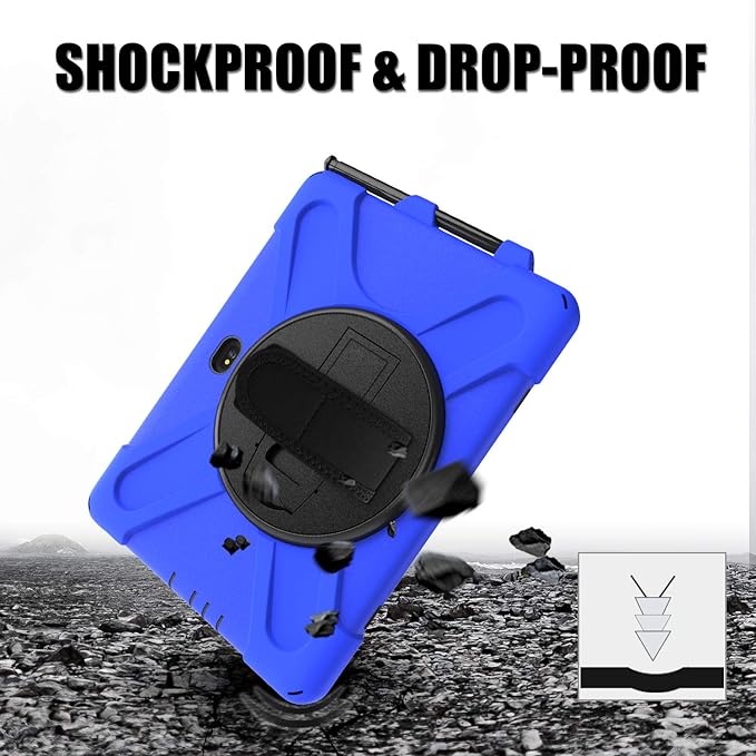 Rantice Case for Samsung Galaxy Tab Active5 PRO / Active4PRO / Active PRO 10.1, Shockproof Drop Protection Case with 360 Stand, Hand Strap & Shoulder Strap for SM-X350/X356B/T540/T547/T630/T638(Blue)