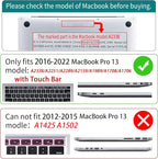 Teryeefi MacBook Pro 13 Case 2022 2021 2020-2016 Model M2 M1 A2338 A2289 A2251 A2159 A1989 A1706 with Touch Bar Touch ID, Plastic Hard Cover Shell + Keyboard Skin Screen Protector, Cherry Blossoms