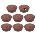uxcell 8 Pcs 50mm (1.97 Inch) Desk Grommet, Plastic Cable Hole Cover, Wire Cord Cable Organizer for Home Office Computer Desk Cabinet, Brown