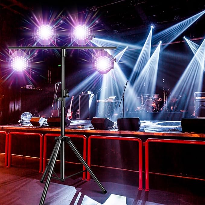 DJ Lights Stand, Heavy Duty DJ Stand 1 Pack, Portable Par Can Tripod Stage Light Stand Adjustable Height 41-95 Inch, DJ Lighting T Bar Suitable for Stages, Bar, Banquet, Party