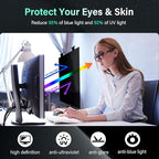 [2 Pack] Magnetic 27 Inch Computer Privacy Screen for 16:10 Aspect Ratio Widescreen Monitor, Hanging Eye Protection Anti Glare Blue Light Computer Monitor Privacy Filter, Removable 27in Protector Film