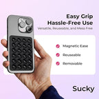 Sucky Upgraded Magnetic Suction Cell Phone Grip for MagSafe Case, Silicone Octo Cup Buddy Holder, Durable Magnet Phone Accessory for iPhone and Android (Light Green)