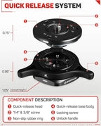 IFOOTAGE Seastar Q1S, Quick Release Plate, Upgrade Camera Quick Connect Tripod Mount Compatible with Canon, Nikon, Sony DSLR Camcorder Video Photography, Ball Head,Tripod, Monopod, Slider etc