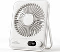 WHATOOK Small Desk Fan Personal Fans: 5000mah 25 Hours Battery Office Quiet Mini Desktop Fan Portable Rechargeable Travel Essentials (White, 5000)