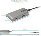 StarTech.com USB C Multiport Adapter - USB-C to 4K 60Hz HDMI 2.0, 100W Power Delivery Pass-Through - 3-Port 10Gbps USB Hub - Portable USB Type-C Mini Docking Station - 10" (25cm) Cable, TAA
