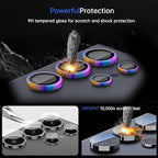 For Samsung Galaxy S23 Ultra Camera Lens Protector, Individual Lens Protector, Ultra HD 9H Tempered Glass Screen Protective Cover, Anti-scratch, Military Grade Drop Protection 2 Set. (Colorful, S23 Ultra)