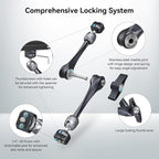 SMALLRIG Rosette Magic Arm 11 Inch with Ball Head, 1/4"-20 Screws, and Anti-Twist Pins, for Cameras/iPads/Monitors/LED Lights/Smartphones/Action Cameras, Max Load Capacity 3kg