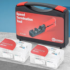 Everest easyJACK - 45° Angled Speed Termination Keystone Tool Set - with 20-Pack of RJ45 Cat6 Keystone Jacks in White (Slim Profile Design) - Time Saver Network Punch Down Tool Cat6