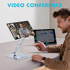 GuaziV 360° Adjustable Tablet Stand - Ergonomic Foldable Holder for iPad 10.2-12.9”, Kindle, Phones 4-13”, Anti-Slip Desktop Mount for Work, Cooking, Gaming & Reading