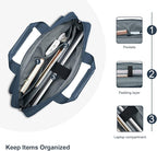 MOSISO Laptop Shoulder Bag, Computer Bag with 2 Raised&1 Flapover&1 Horizontal Pocket&Handle&Belt