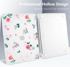 Batianda Case for M1 MacBook Air 13 Inch Model A2337 A2179 A1932 2021 2020 2019 Release,Lovely Floral Design Matte Hard Shell with Keyboard Cover & Screen Protector, Peach Rose