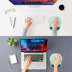 ITNRSIIET Ergonomic Mouse Pad with Comfort Gel Wrist Rest, Non-Slip PU Base, Smooth Textured Surface, Reduces Hand Fatigue & Wrist Pain, 8.7 x 7.2 Inch for Office Gaming Home, Light Green to White