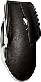 LUNAR ARTEFACTS Ambidextrous Rechargeable Bluetooth Wireless Computer Mouse Black French Leather and Aluminum, Qi Enabled USB-C