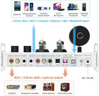 Douk Audio 2 Channel Bluetooth Vacuum Tube Preamp, Hi-Fi Headphone Amp, USB DAC PC Sound Card, Wireless Receiver Audio Preamplifier with VU Meter, Optical, Coaxial, APTX, LDAC, DSD256, Remote Control