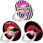 Bonoma Phone Ring Stand, 3 Pack Lips 360 Degree Rotation Finger Grip Stand Holder Compatible with Smartphones and Tablets
