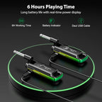 LEKATO Wireless Guitar System UHF Wireless Guitar Transmitter Receiver Rechargeable Audio Wireless Guitar Transmitter and Receiver with 70 Channels Wireless for Guitar Bass Electric Instruments-Green