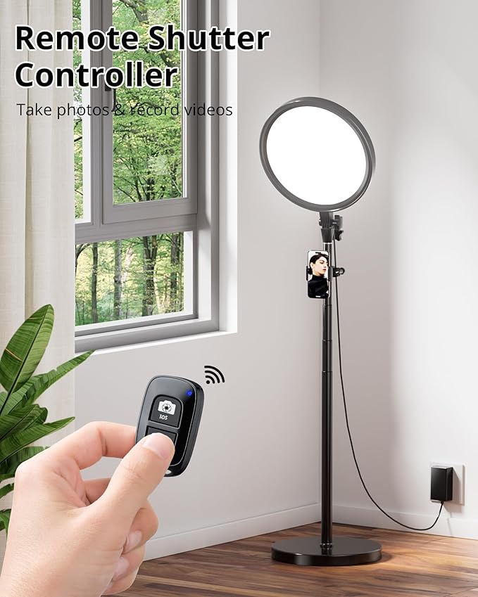 UBeesize Professional Ring Light with Stand, Phone Holder & Remote – 6500K Full-Screen LED Lighting for Makeup, Photography, Studio, Barber, and Live Streaming