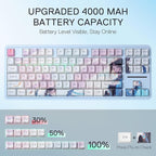 Redragon K728 PRO SE 80% 87 Keys Wireless Gasket RGB Gaming Keyboard, 3-Mode Anime Mechanical Keyboard w/Hot-Swap South-Facing LED Socket, 5-Layer Noise Dampening, Custom Hi-Fi Linear Switch