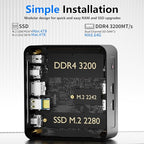 Mini Desktop Computer, Intel Core i5-12450H (Up to 4.40GHz), 16GB DDR4 RAM, 512GB M.2 SSD, Mini PC Supports Triple 4K Display, USB 3.2, Wi-Fi 6, BT 5.2, RJ45 2.5G
