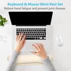 Dapesuom Enlarge Keyboard Wrist Rest, Memory Foam Keyboard Wrist Cushion for Computer Desk Mats Support, Typing Pain Relief Ergonomic Mouse Pad Rests with Non-Slip Base for Gaming Laptop, Navajo White