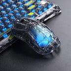 GravaStar Mercury M2 Wireless Gaming Mouse with 26,000 DPI, PAW3395DM Sensor -79g Lightweight Hollowed-Out Design -5 Programmable Buttons -5 Dynamic Lightsync RGB - Transparent Black