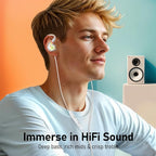 Vibes 202 Wired Earbuds - HiFi in Ear Monitor Headphones – Professional Noise-Isolating Ear Buds - Clear Sound, Deep Bass & Comfort-Fit IEM Earphones - MMCX to 3.5mm, Silver Plated Cord, Carrying Case