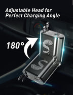 Retractable Car Charger USB C Fast Charging 120W, Car Accessories Cigarette Lighter Adapter Car Charger iPhone16 15 14 13 12 11 Car Essentials Gift for Travelers, Men, Women