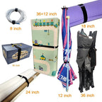 18 inch Extend Cable Strap and Adjustable Securing Strap with Buckle - 12 PCS Reusable Hook and Loop Fastening Nylon Cable Tie Wrap
