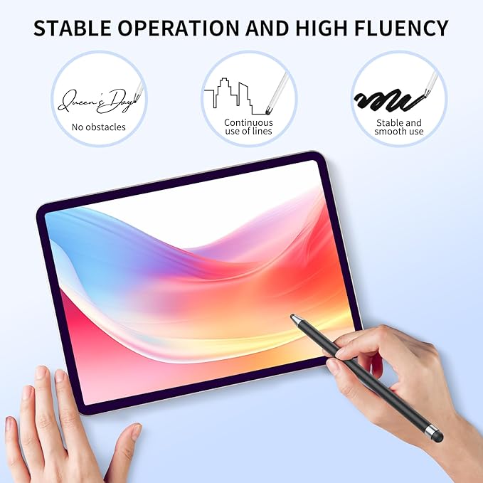 Stylus (10Pcs), Stylus Pen for Touchscreen, High Precision and Sensitivity Stylus Pen for iPad/iPhone/Samsung/Android Smartphone and Tablets, Compatible with All Capacitive Touch Screen (White)