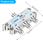 3 Way Coaxial Cable Splitter,Support 10-2602MHz, RG6 Compatible, Nickel-Plated for Cable Splitter,Work with CATV, Satellite TV,Antenna System and MoCA Configurations