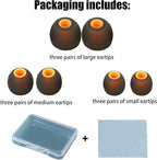 Earbud Replacement Tips Silicone Earbud Tips Ear Bud Covers Fit Most in-Ear Earbuds(Inner Hole 3.8mm -5.1mm) Headphone Rubber Tips Eartips 9 Pairs S M L